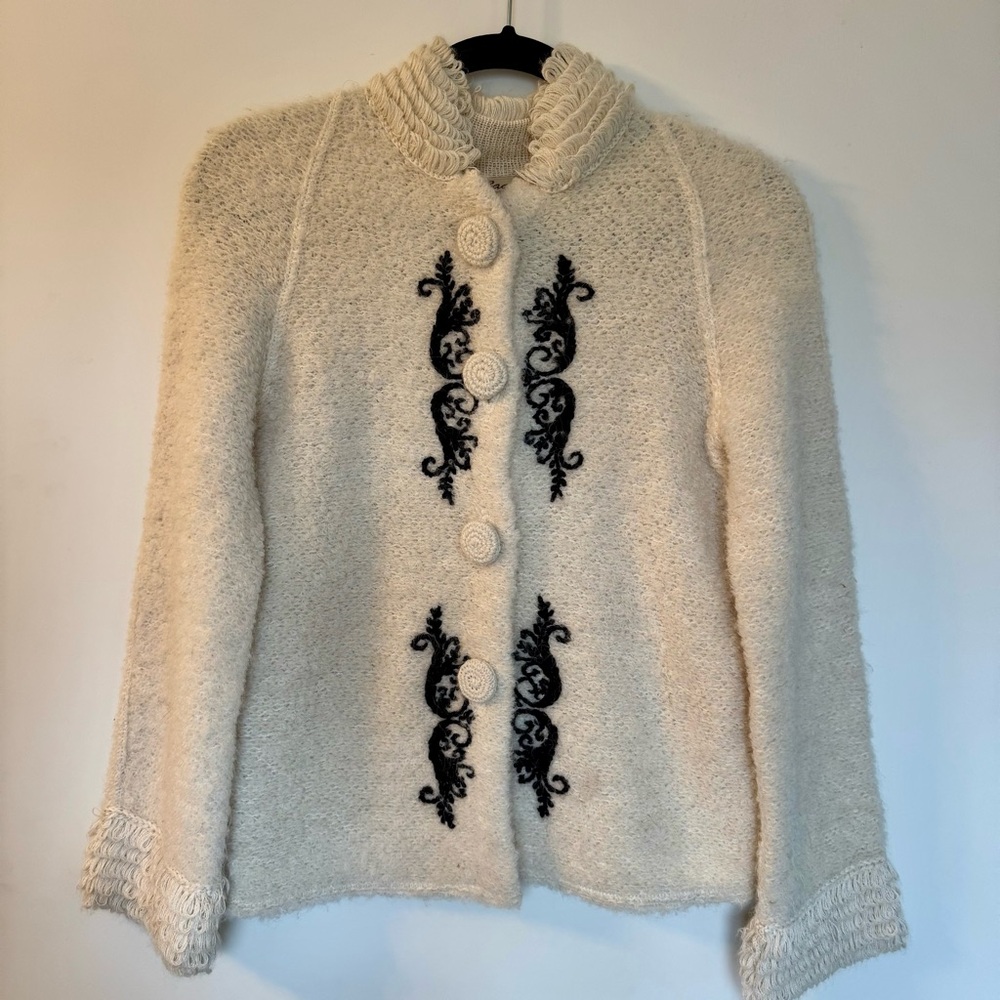 100% alpaca button up cardigan blazer vintage caamano